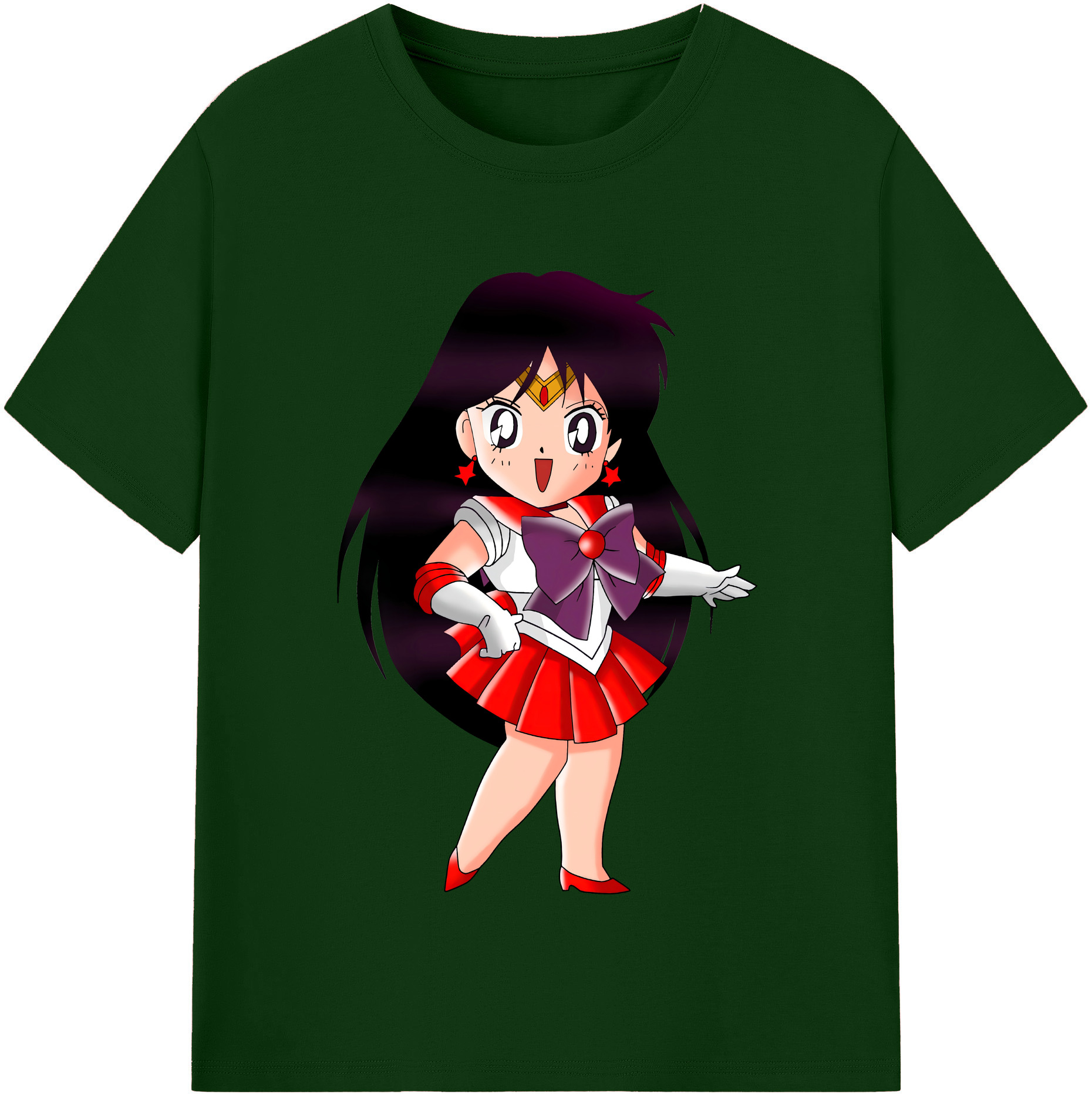 （画像用） 美少女戦士セーラームーン 火野レイ ひの レイ Sailor Moon Hino Rei （セーラーマーズ,Sailor Mars） 綿100％半袖Tシャツ（フロントプリント）